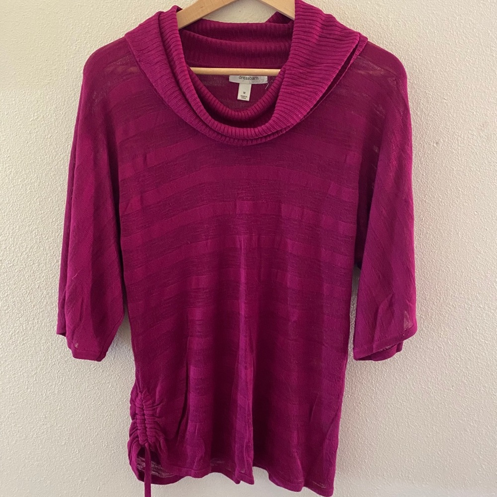 Purple Cowl Neck Layer Sweater